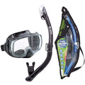 TUSA Sport Adult Imprex 3D Purge Mask and Dry Snorkel Combo, Black/Black, UC-332