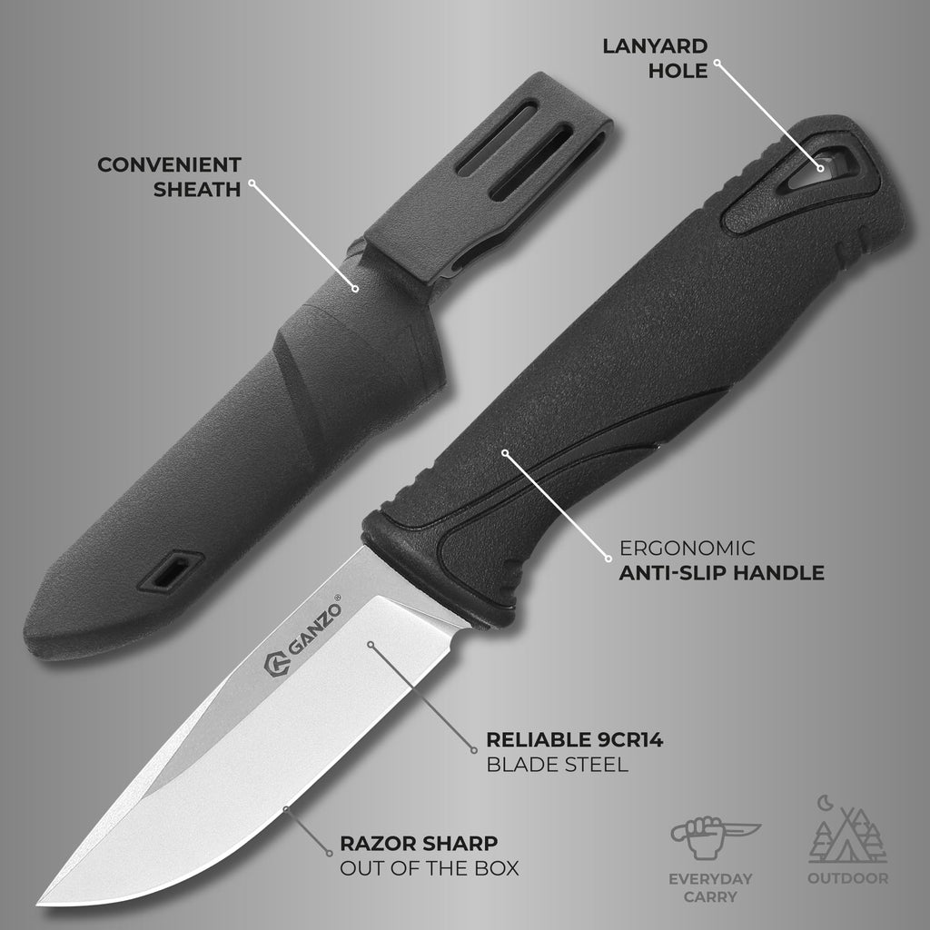 Ganzo G807-BK Fixed Blade Knife 9CR14 Stainless, view 2