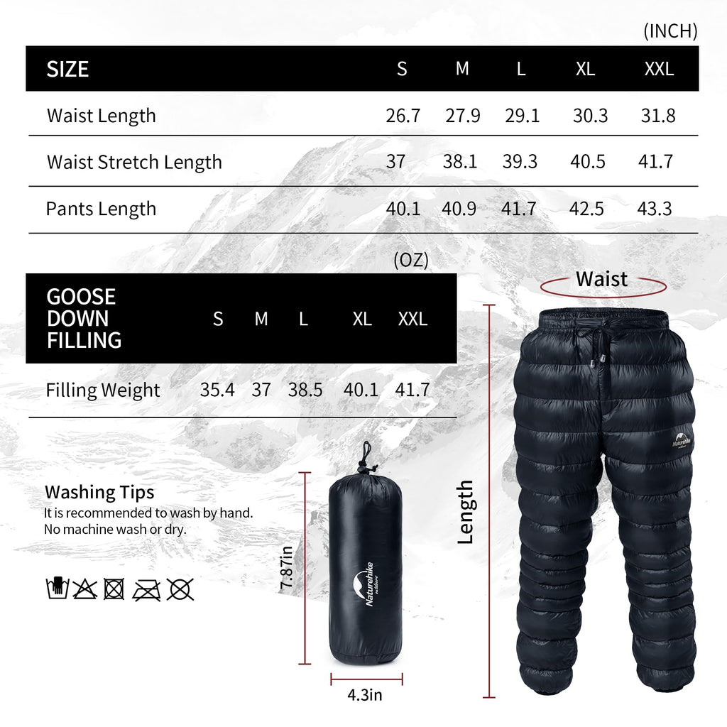Naturehike DW Down Pants, Men's Women's Pants for Winter, 800FP Warm Windproof P, view 2