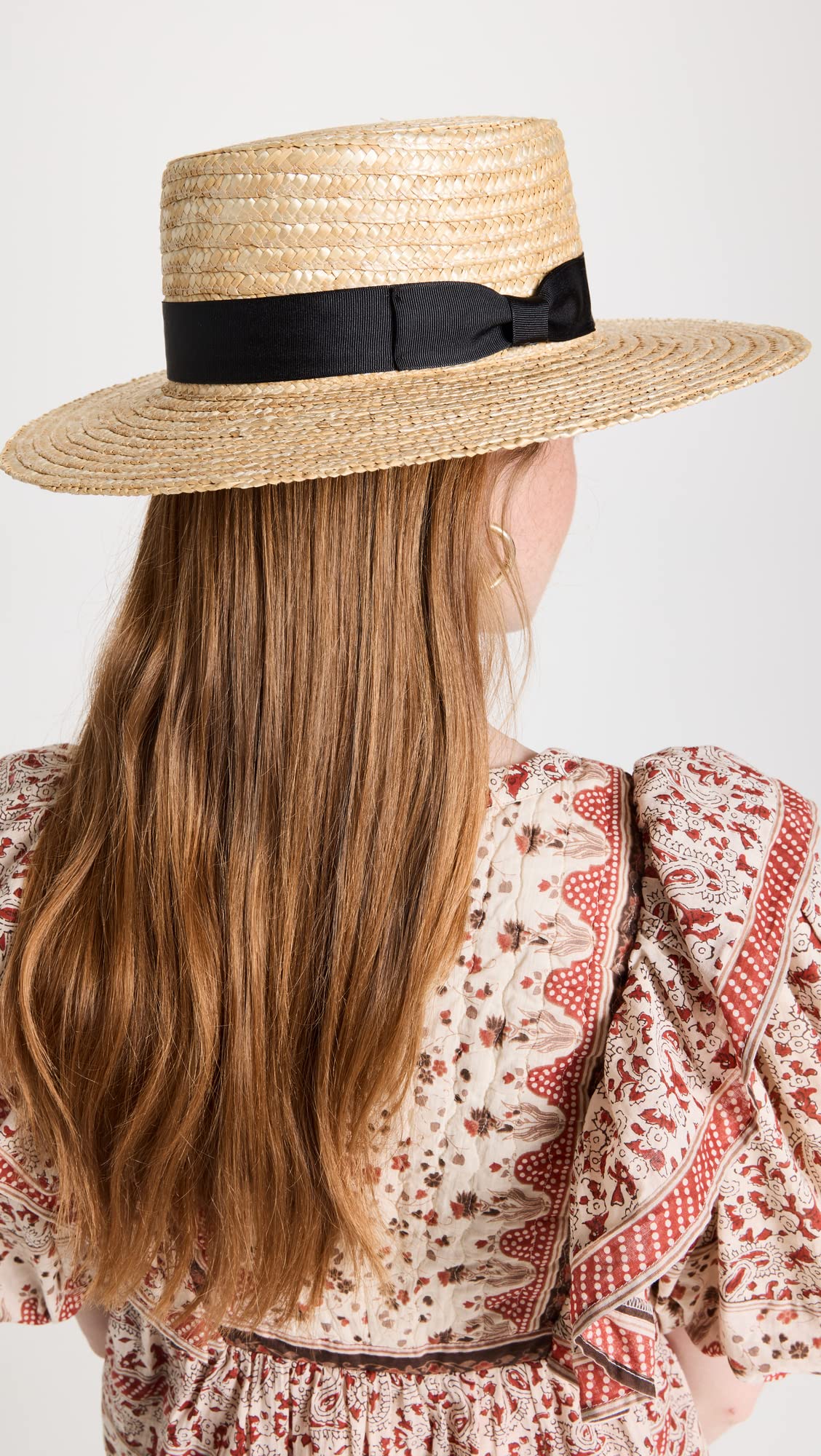 Lack of Color Women's Spencer Straw Boater Hat, Natural/Black, S