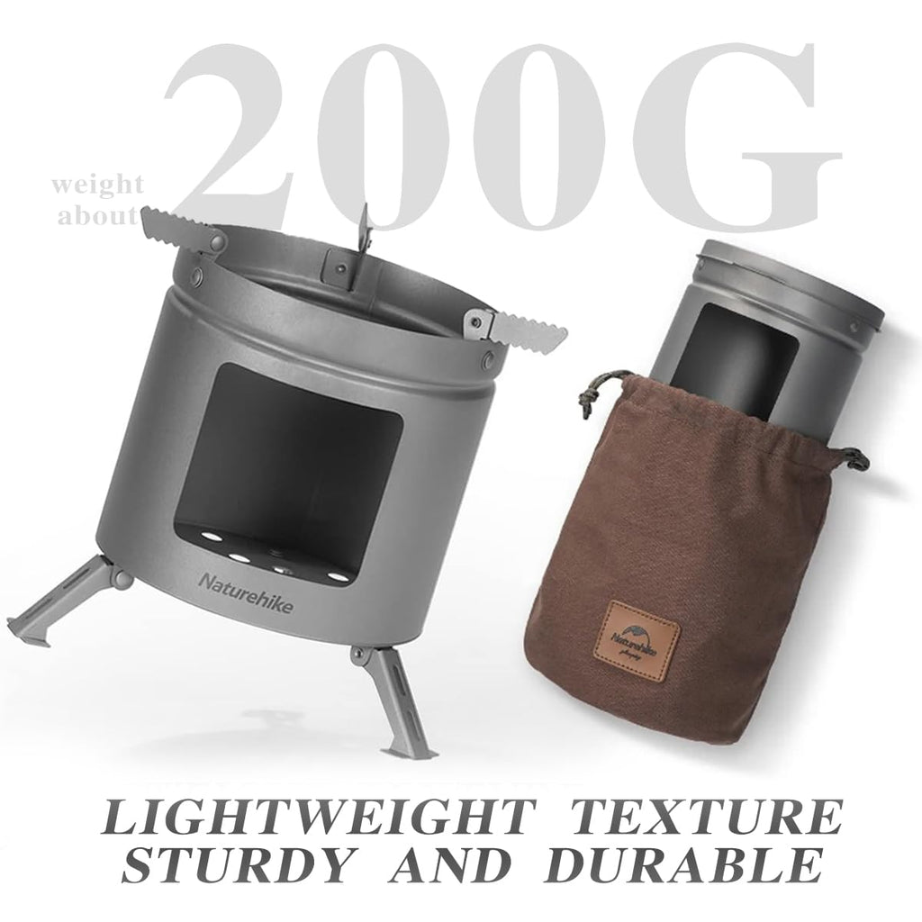 Naturehike Outdoor Camping Stove Titanium Wood Burning Stove for Hiking Backpack, view 6