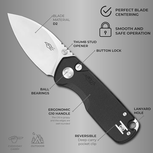 Firebird GANZO FH925-BK Small Pocket Folding Knife Button Lock D2, view 3