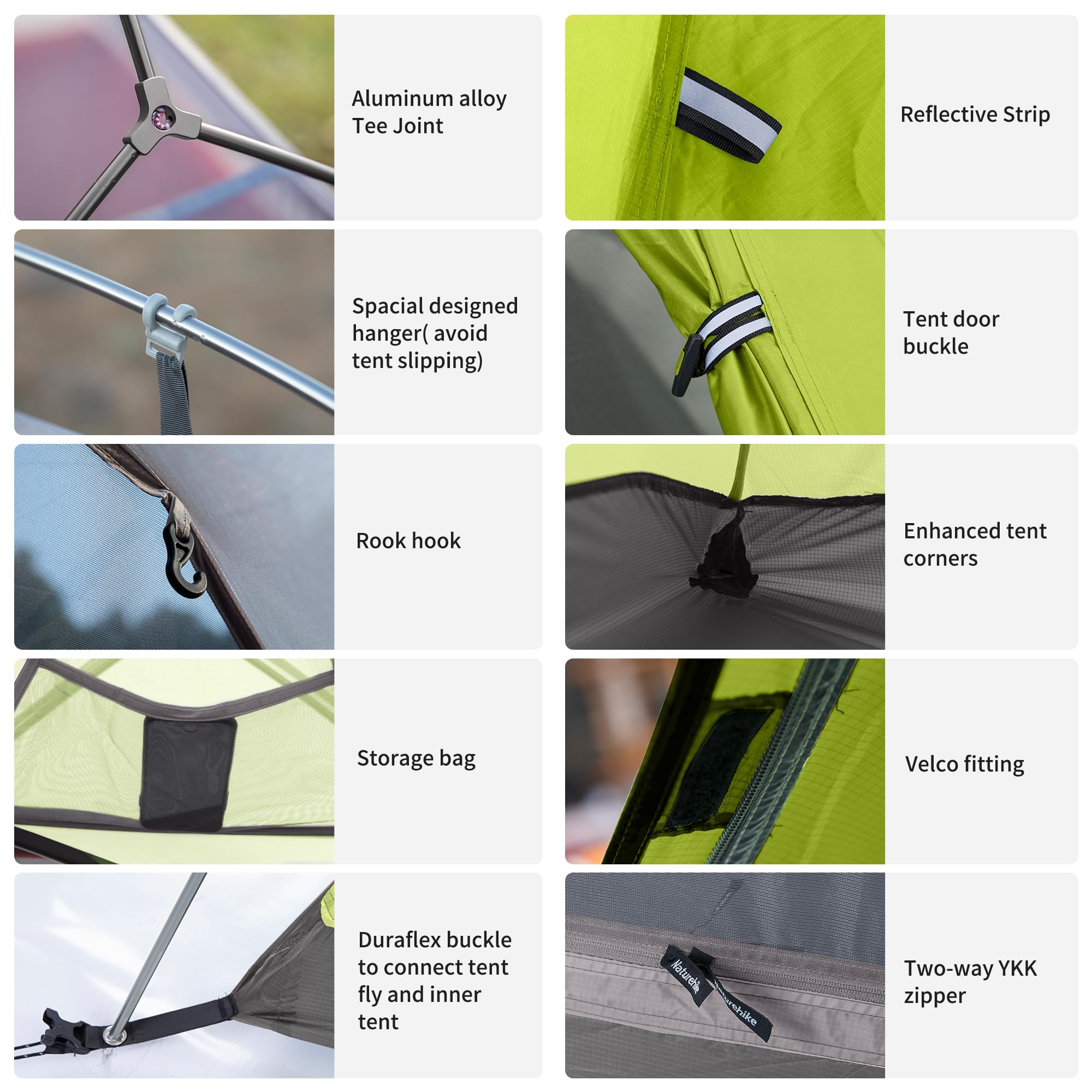 Naturehike Cloud-Up 1 Person Tent Lightweight Backpacking Tent for One Man, Wate