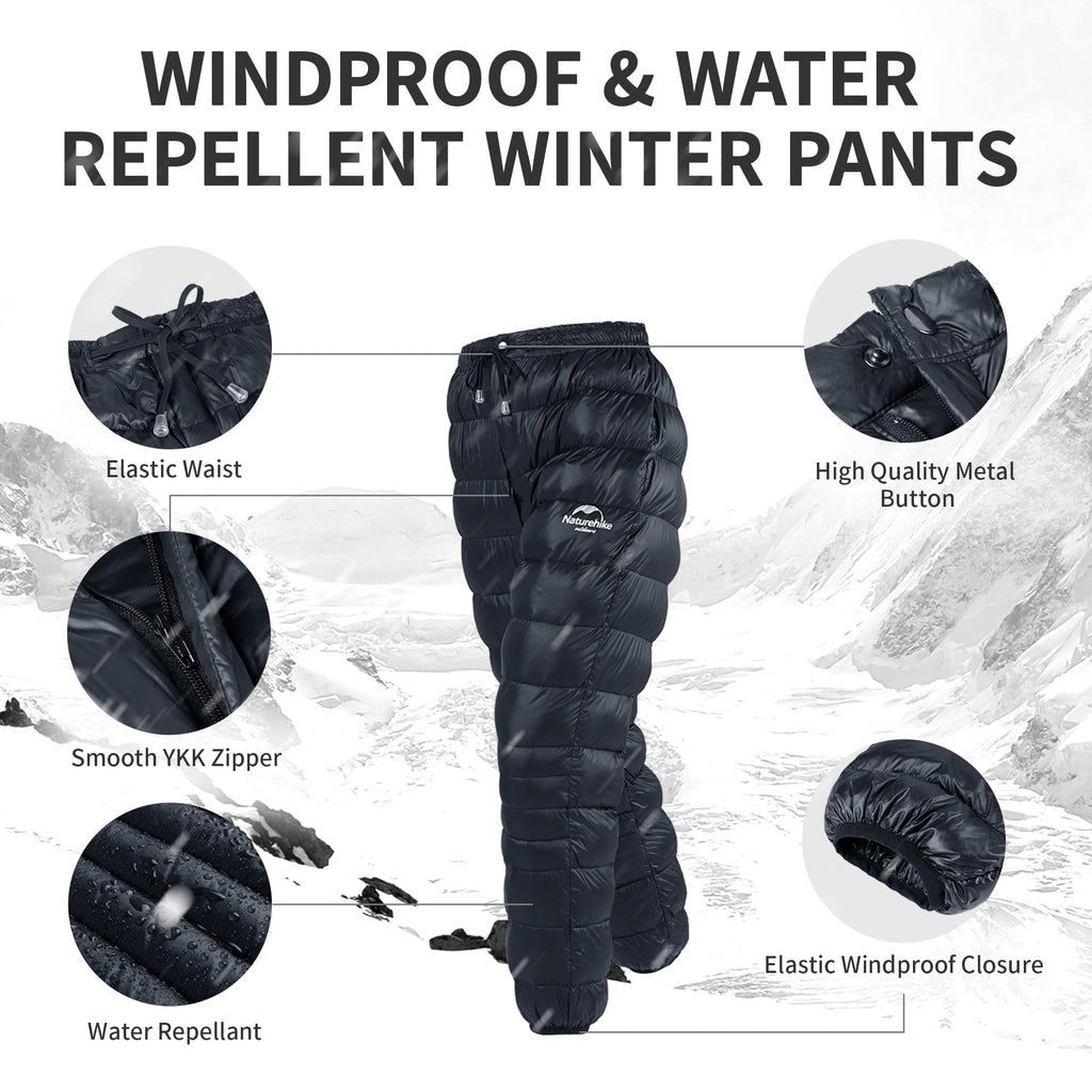 Naturehike DW Down Pants, Men's Women's Pants for Winter, 800FP Warm Windproof P, view 3