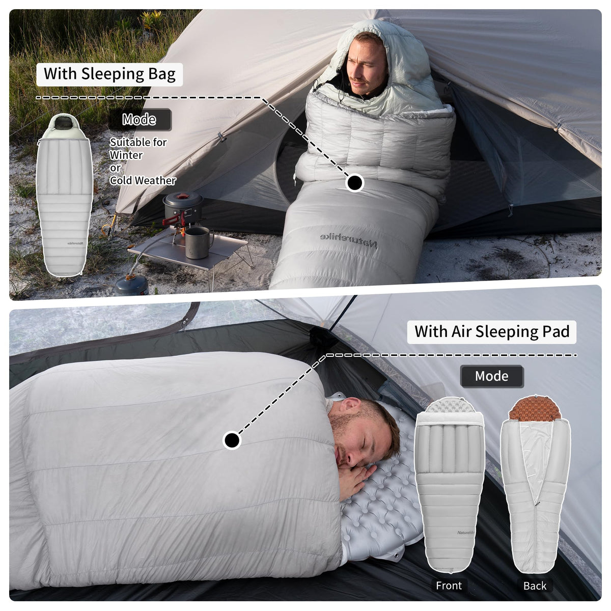 Naturehike 0 Degree Ultralight Down Sleeping Bag Quilt 27 oz., 750FP Lightweight