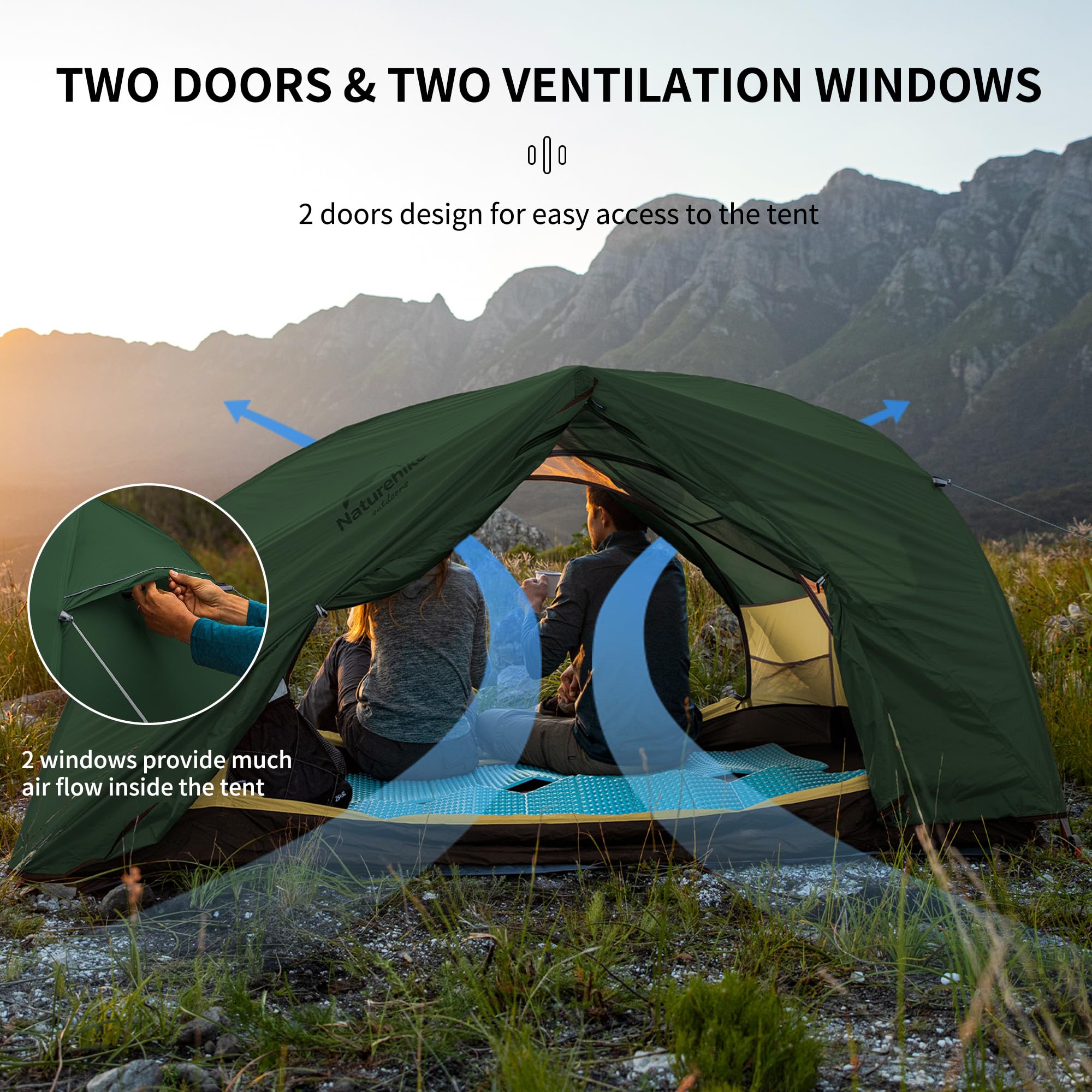 Naturehike Star River 2 Person Backpacking Tent, Waterproof Lightweight 2 Person