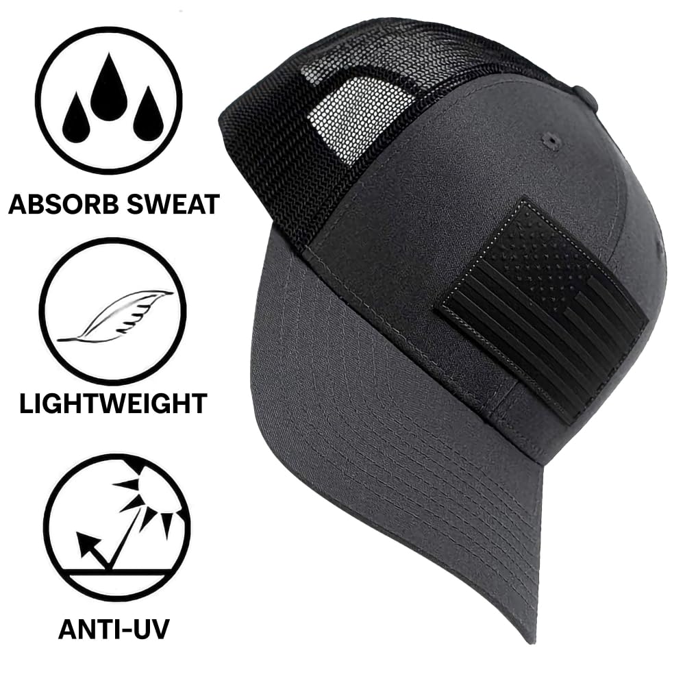 13 STRIPES American Flag Hat – Leather Patch Mesh Back Snapback Hat for Men & Wo, view 3