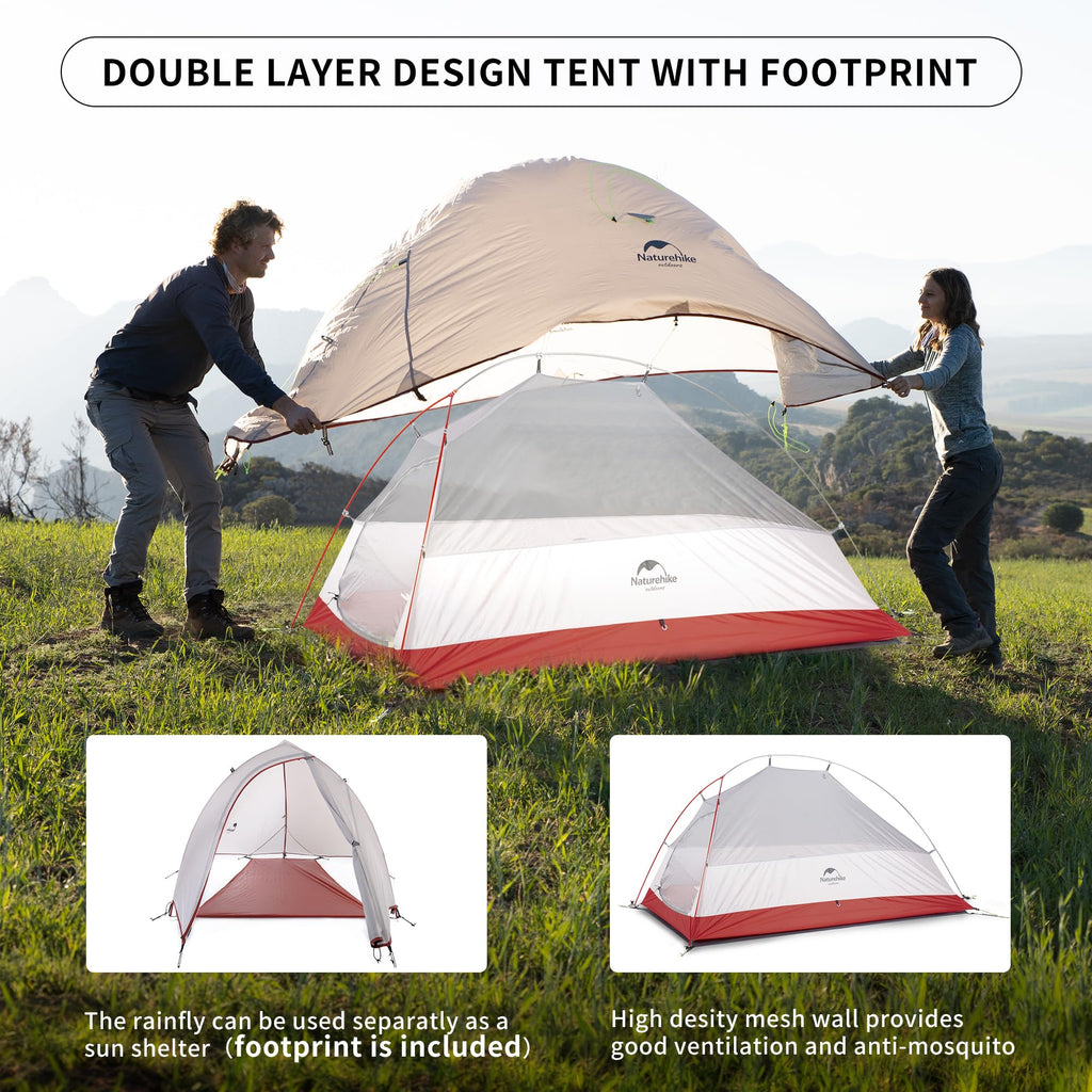 Naturehike Cloud-Up 1 Person Tent Lightweight Backpacking Tent for One Man, Wate, view 3