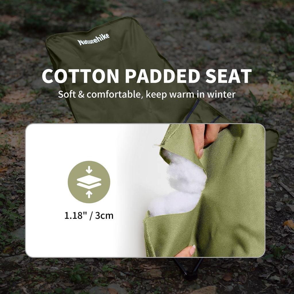 Naturehike Seastar Padded Camping Chair, Oversized 2-Position Adjustable Folding, view 3