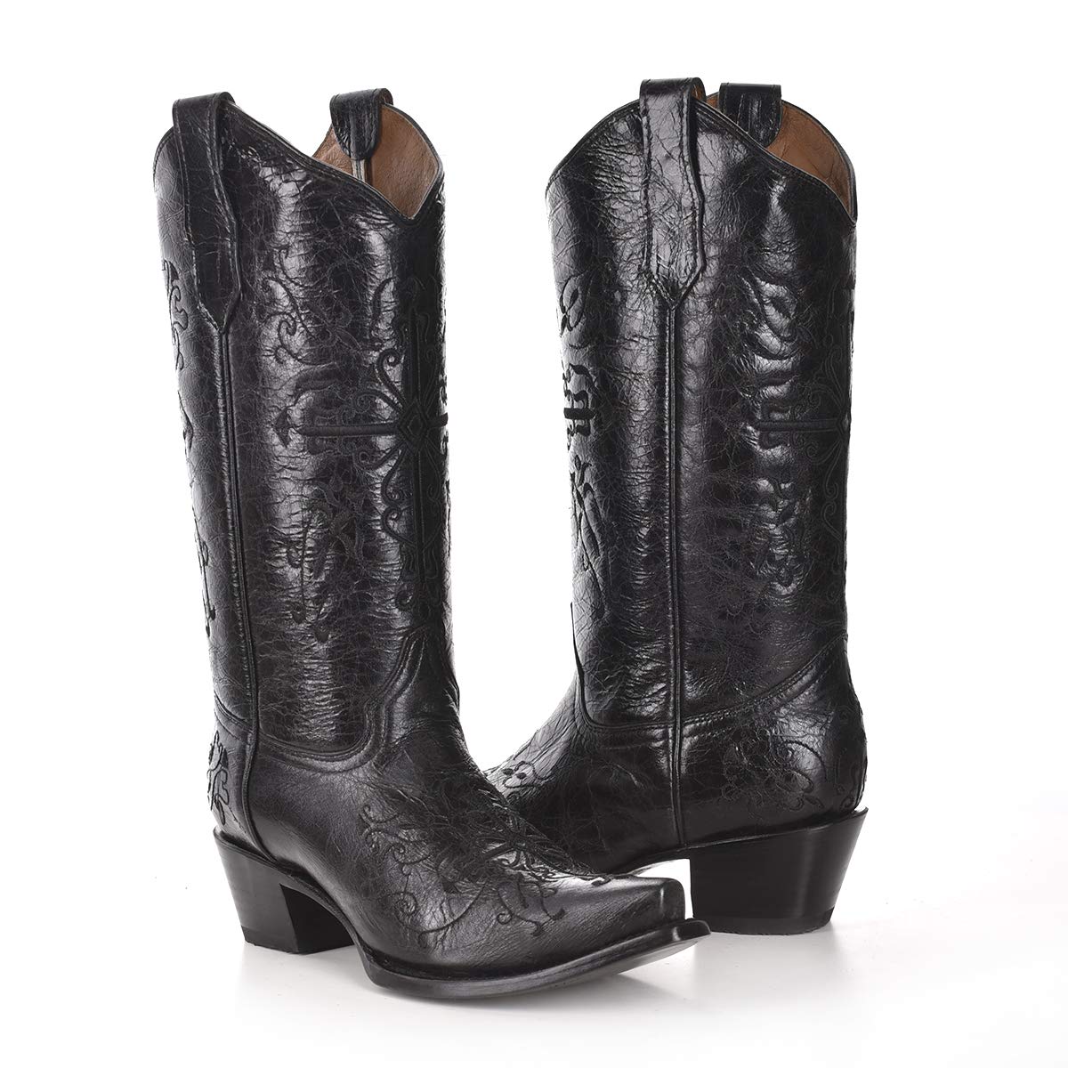 CORRAL Womens Black/Black Cross Embroidery, Size: 8.5, Width: M (L5060-LD-M-8.5)