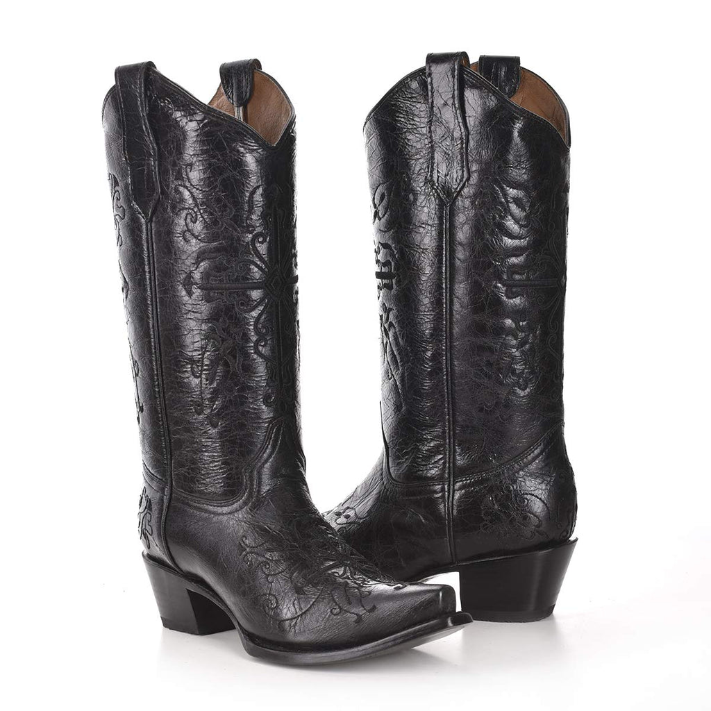 CORRAL Womens Black/Black Cross Embroidery, Size: 8, Width: M (L5060-LD-M-8), view 8