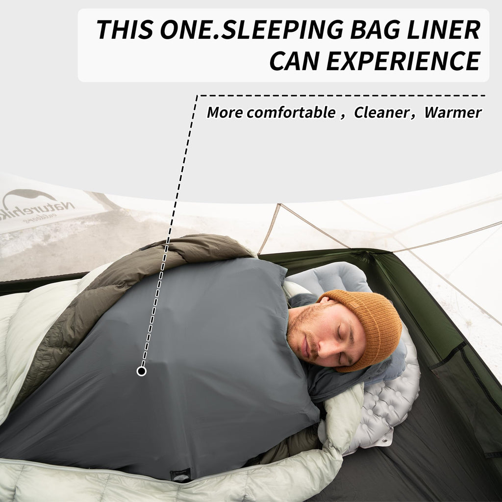 Naturehike 4.5oz Ultralight Washable Sleeping Bag Liner, Lightweight Adult Sleep, view 5