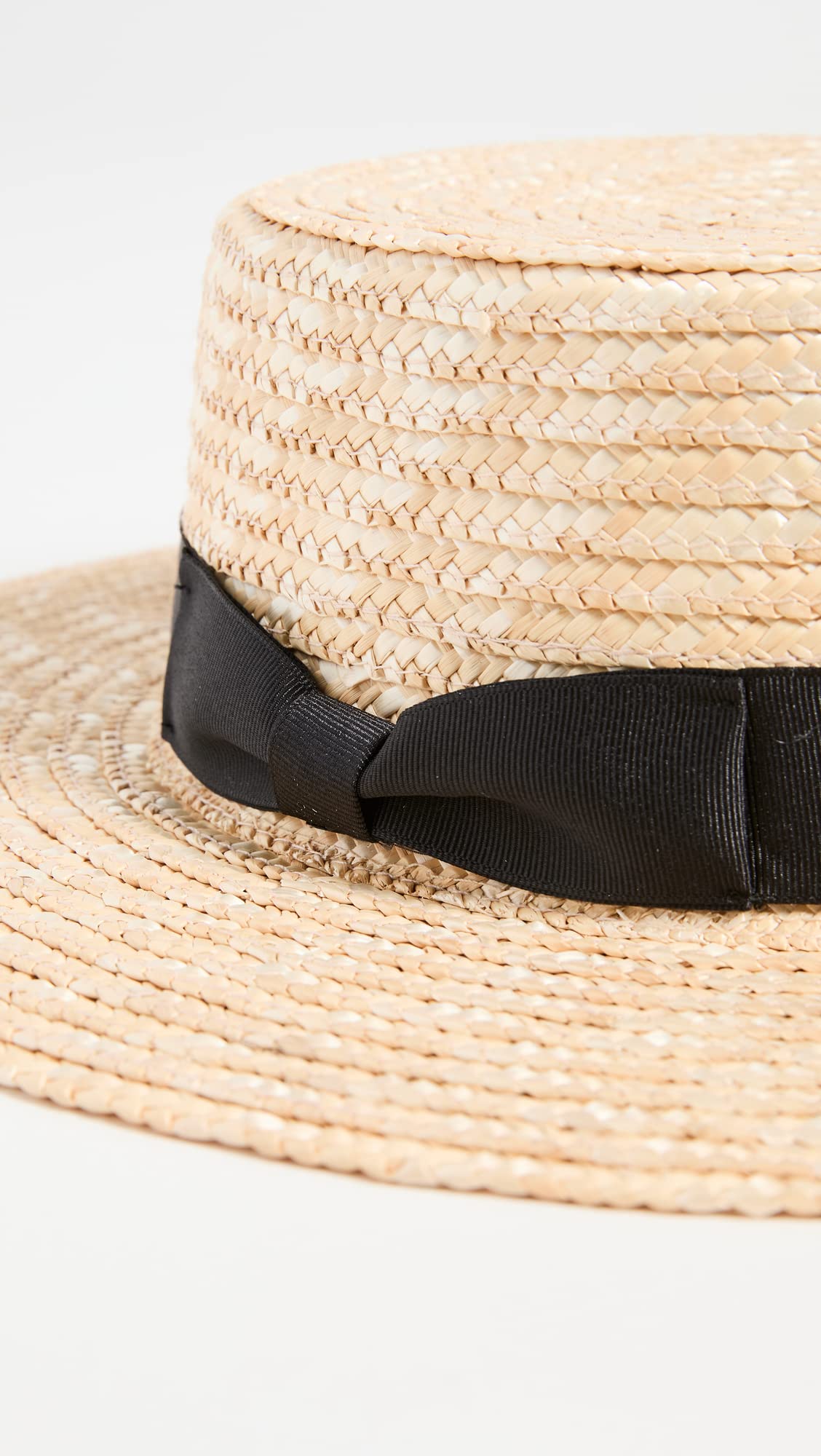 Lack of Color Women's Spencer Straw Boater Hat, Natural/Black, S