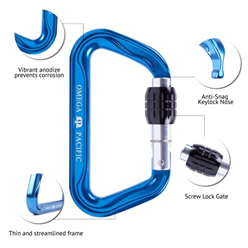 Omega Pacific Standard D Carabiner - Aluminum NFPA 2500 Technical Use, 33kN, view 7