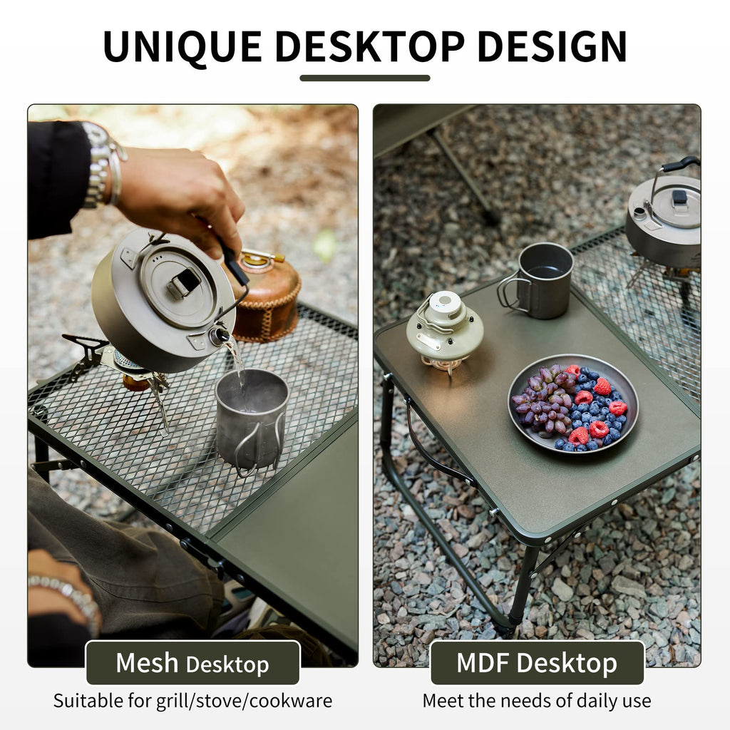 Naturehike Folding Camping Table with Mesh Desktop, Adjustable Aluminum Portable, view 5