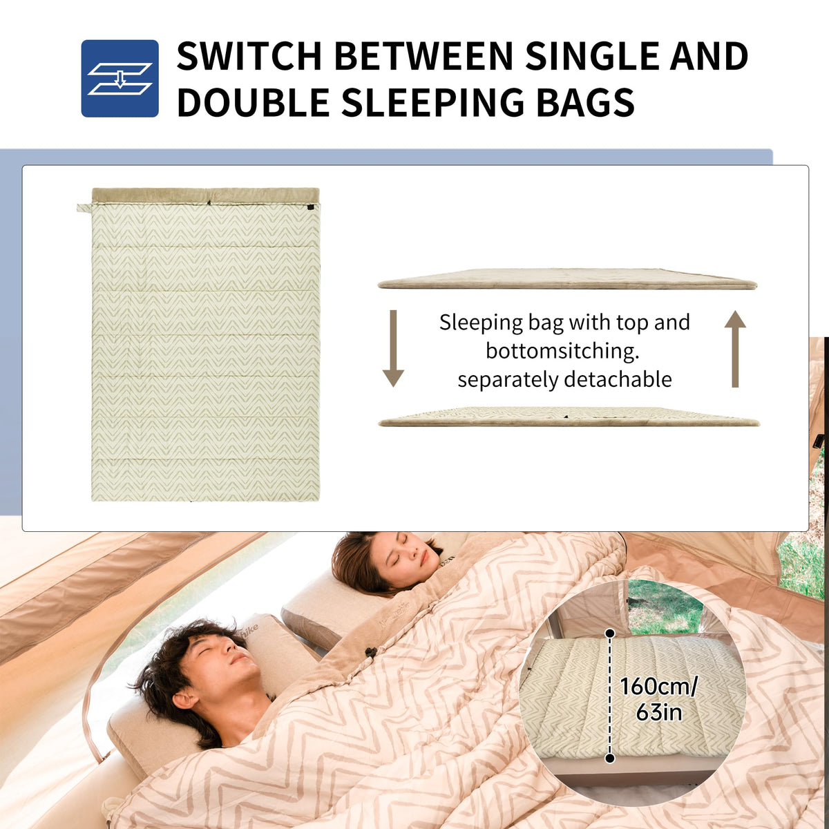 Naturehike Sammy Sleeping Bag with Marine Floating Material, HALLTHY™ Lining Lig