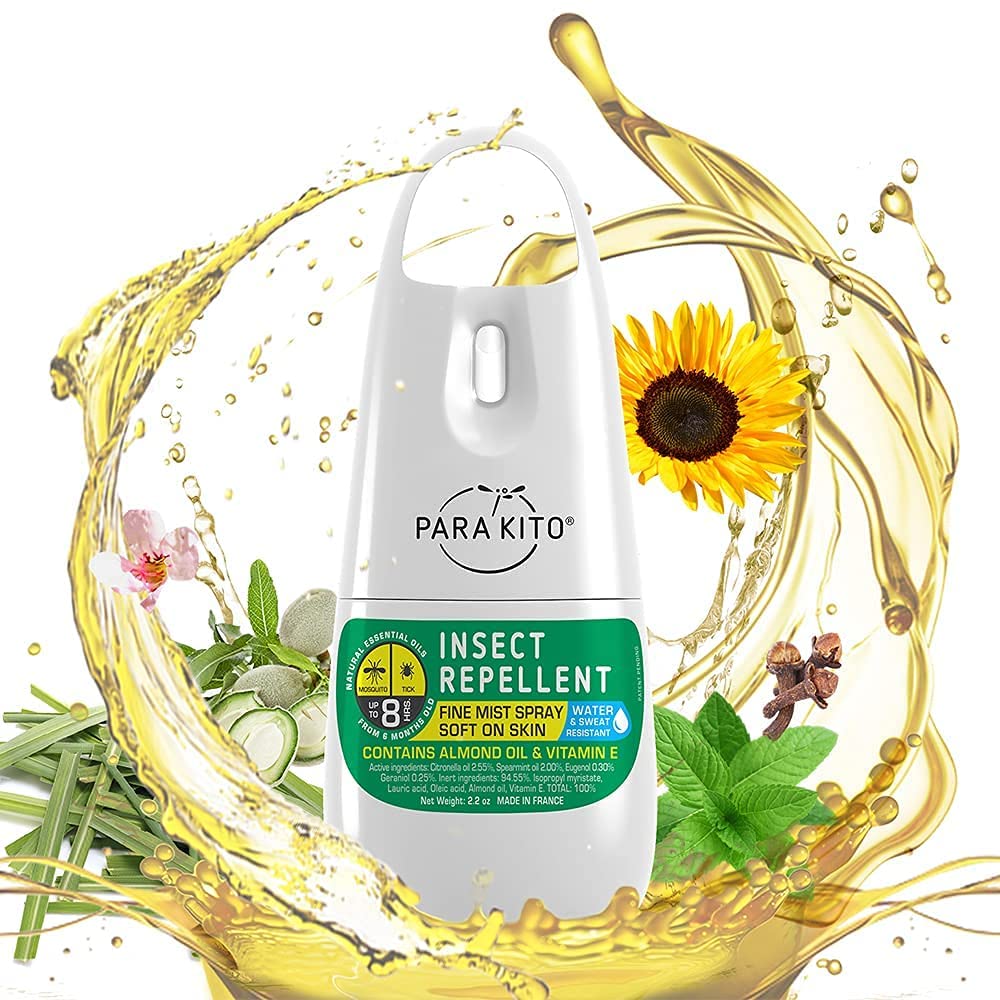 PARAKITO Mosquito, Ticks & Insect Spray- DEET Free, Citronella Essential Oil