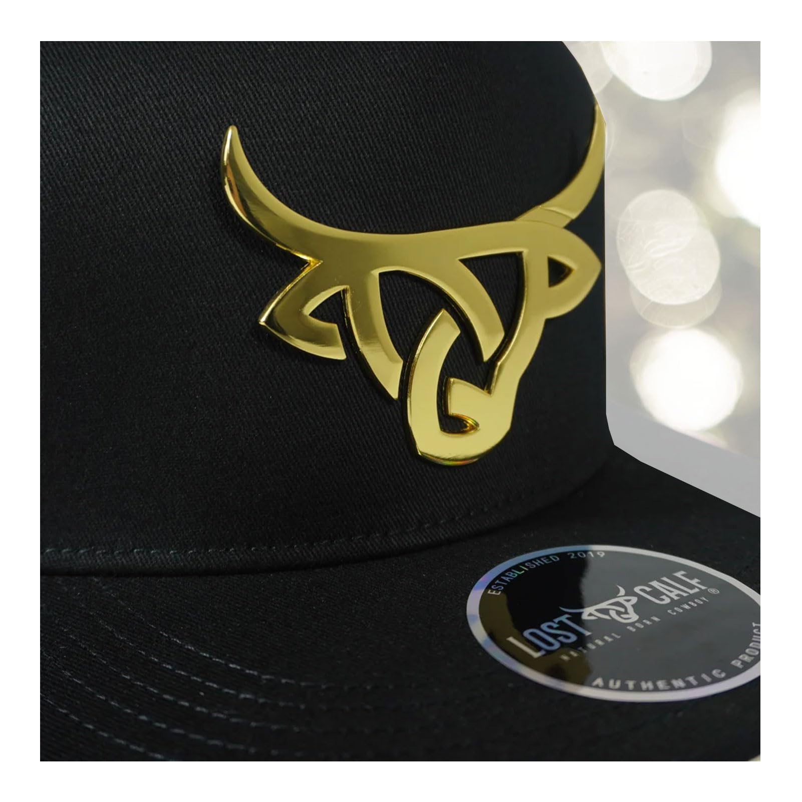 Lost Calf Iron Gold Flat Bill Adjustable Snapback Cap Hat
