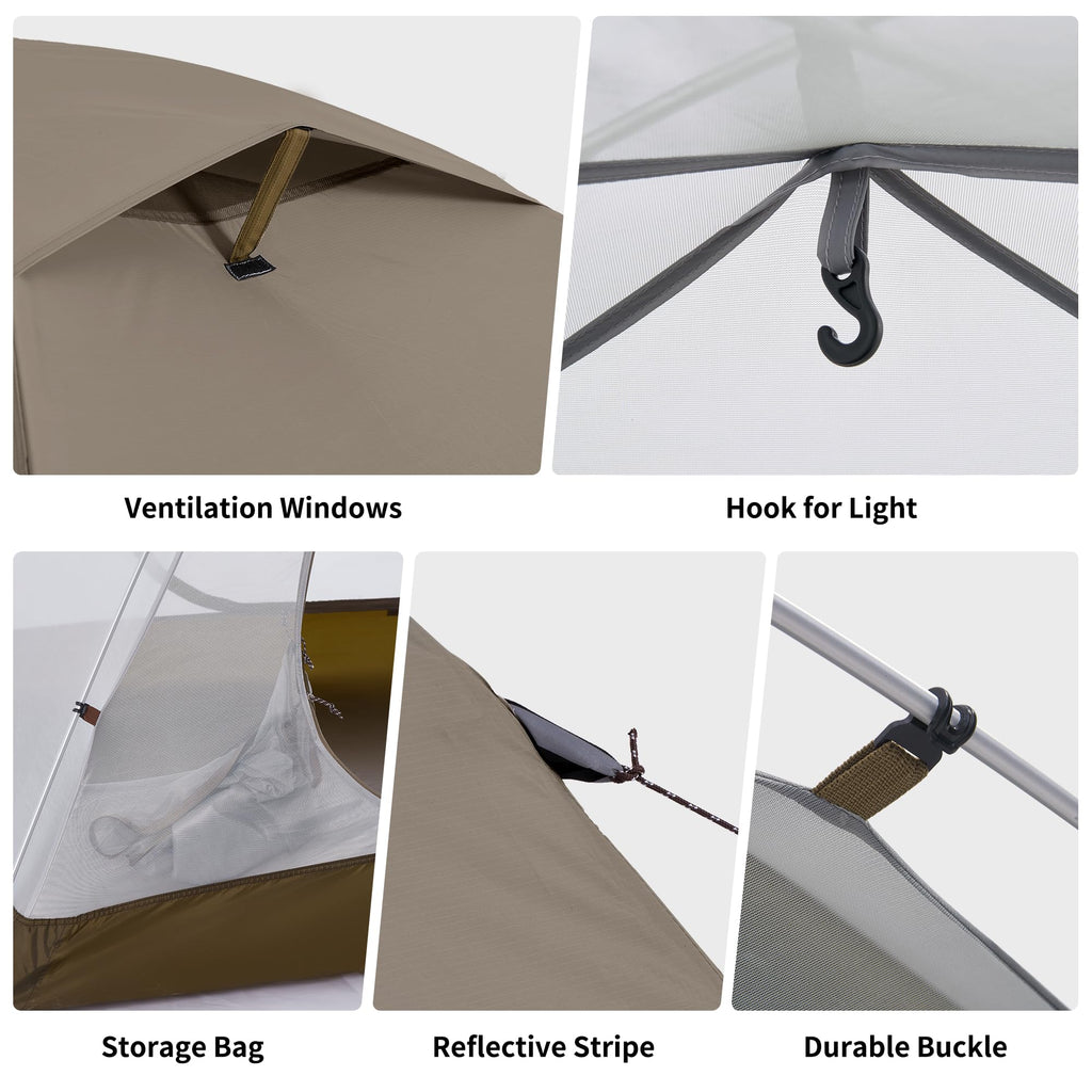 Naturehike Cloud Stream 2 Person 3 Person Backpacking Tent, Waterproof 2 Person, view 6