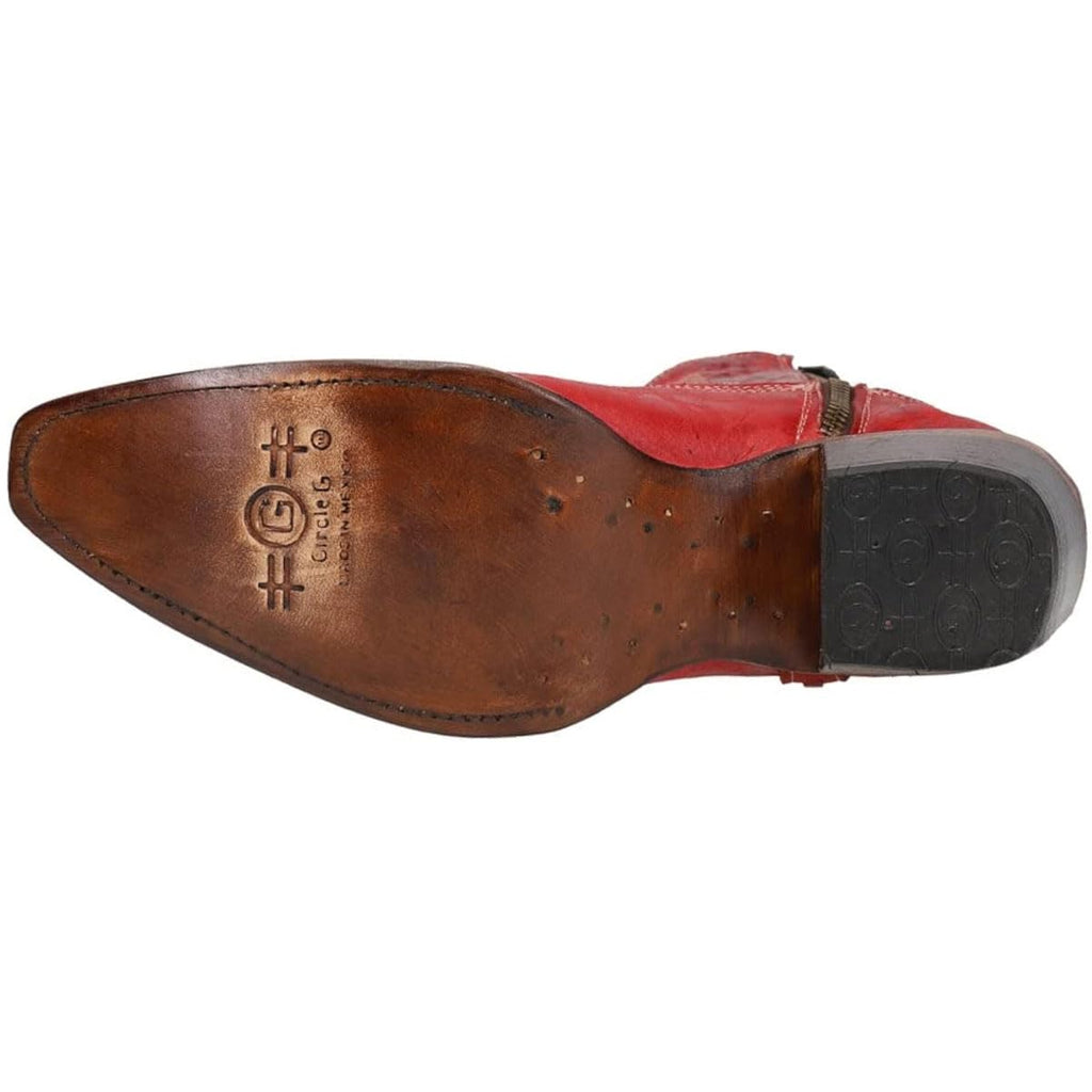 CORRAL Ld Red Embroidery & Zipper Ankle Boot, Size: 7.5, Width: M (L5704-M-7.5), view 5