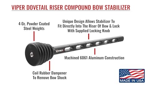 Viper Archery - Dovetail Riser Compound Bow Stabilizer, view 2