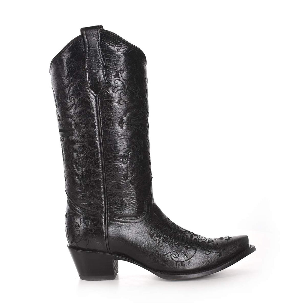 CORRAL Womens Black/Black Cross Embroidery, Size: 8.5, Width: M (L5060-LD-M-8.5), view 2