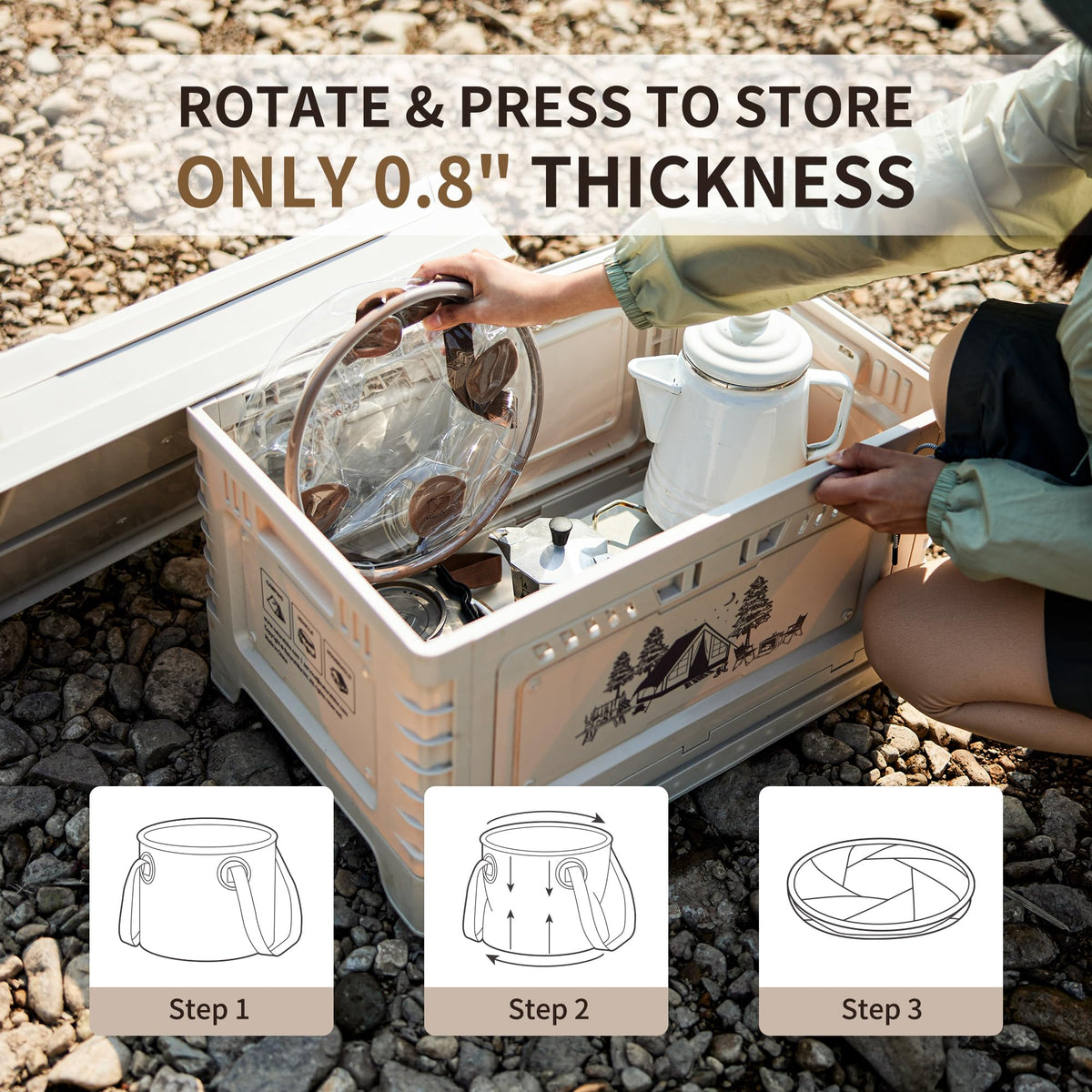 Naturehike Collapsible Bucket, Folding Bucket Wash Basin with Handle, Portable W