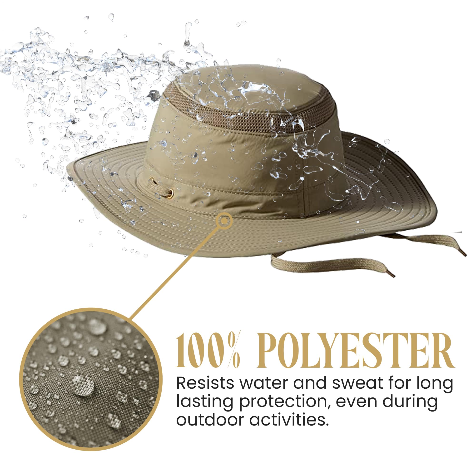 Henschel Men's 10 Point Multi-Feature Booney UPF 50 Hat, 13 Tan, Medium