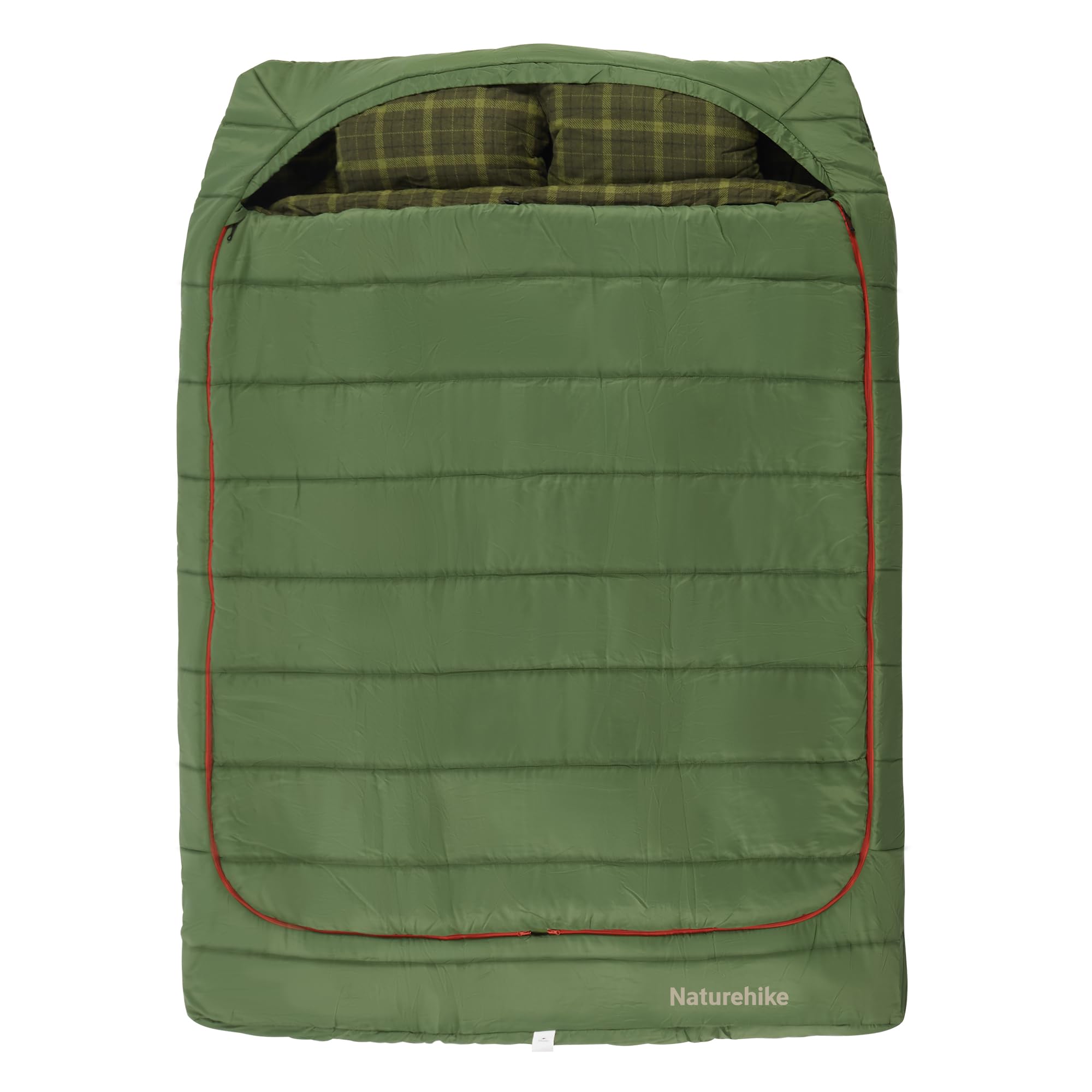 Naturehike 0 Degree Flannel Double Sleeping Bag with Pillows for Couples & Famil