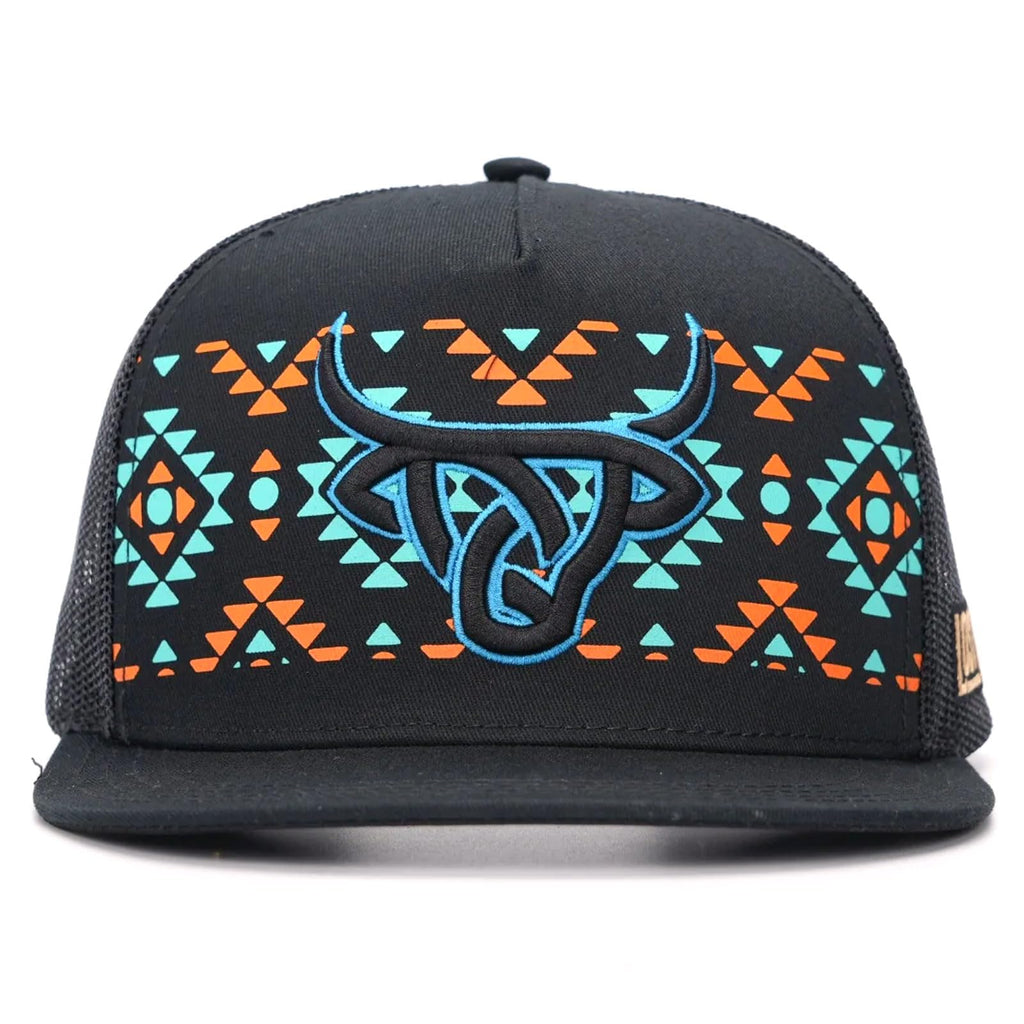 Lost Calf 3D Black Logo Turquoise Aztec - Hats Cap, One Size-X-Large, view 2