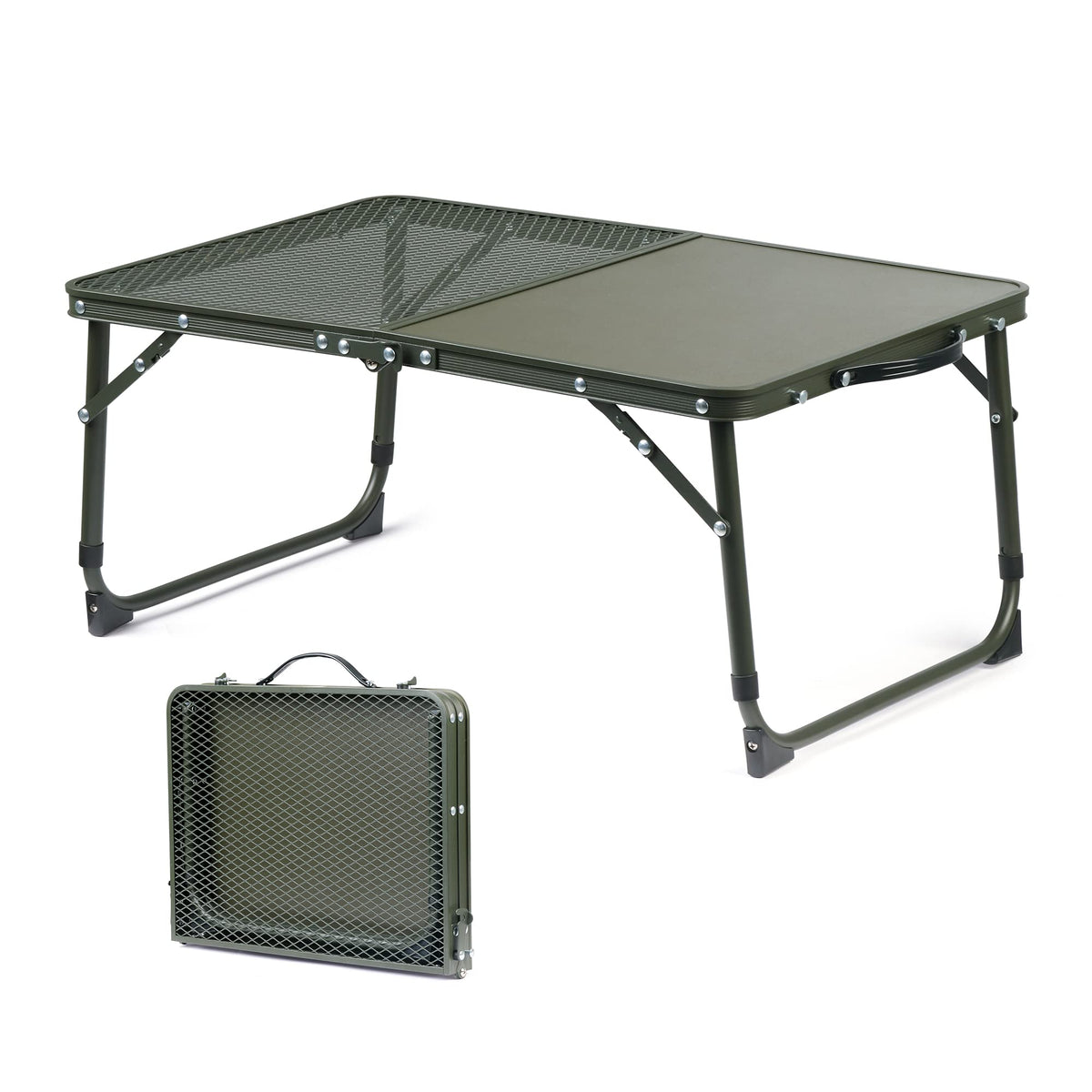Naturehike Folding Camping Table with Mesh Desktop, Adjustable Aluminum Portable