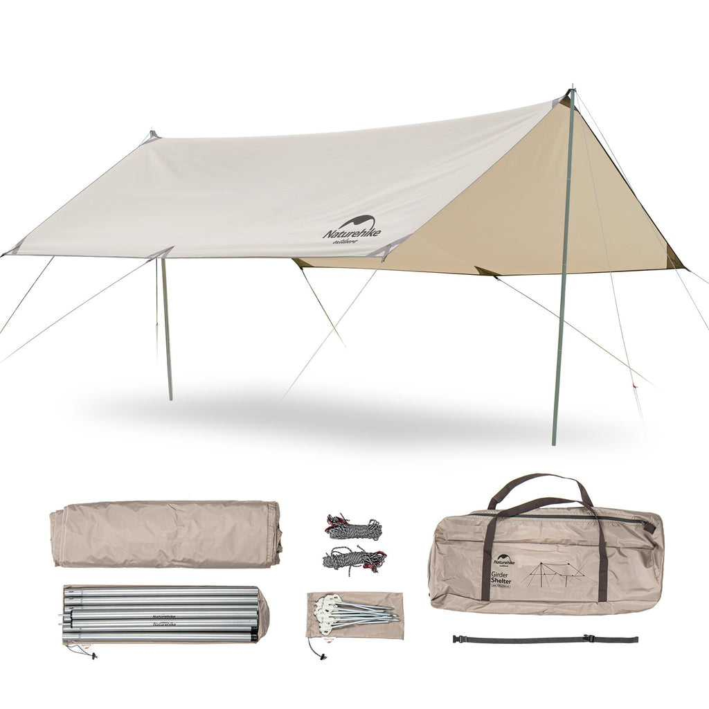 Naturehike Camping Tent Tarp,Camping Awning with Poles,Tent Canopy Rain Fly, Cam