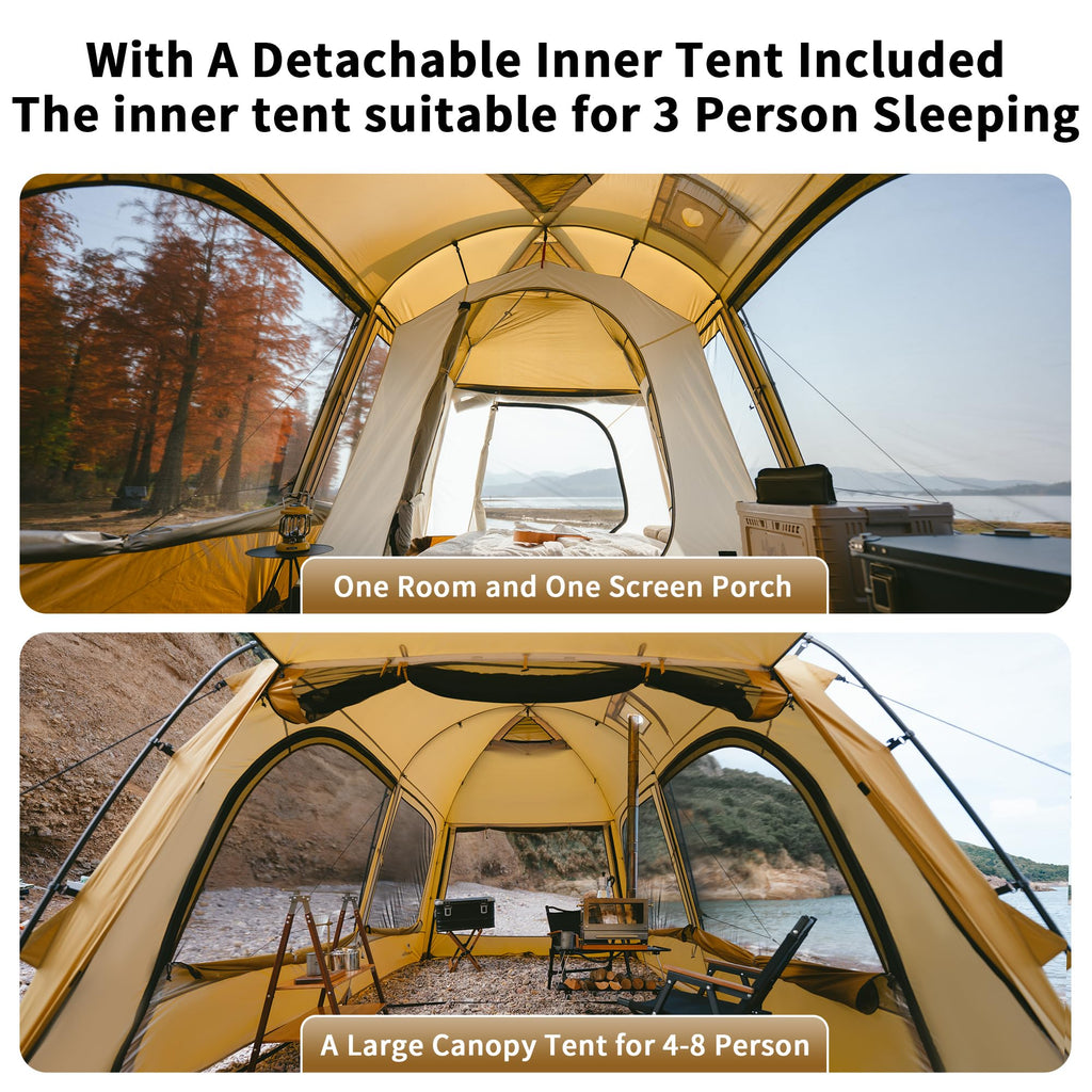 Naturehike Dune Hot Tent with Stove Jack, Waterpooof UV Protection 2-3 Person Wi, view 4