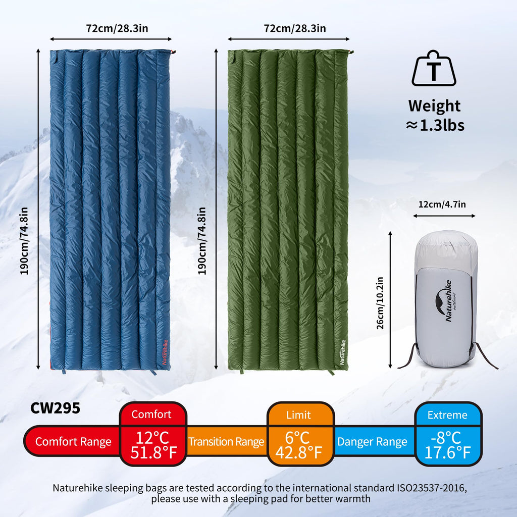 Naturehike 1.25lbs Ultralight Sleeping Bag, 800 Fill Power Goose Down Sleeping B, view 2