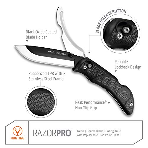 OUTDOOR EDGE RazorPro Folding Hunting Knife - Replaceable Blades, Camo Holster, view 2