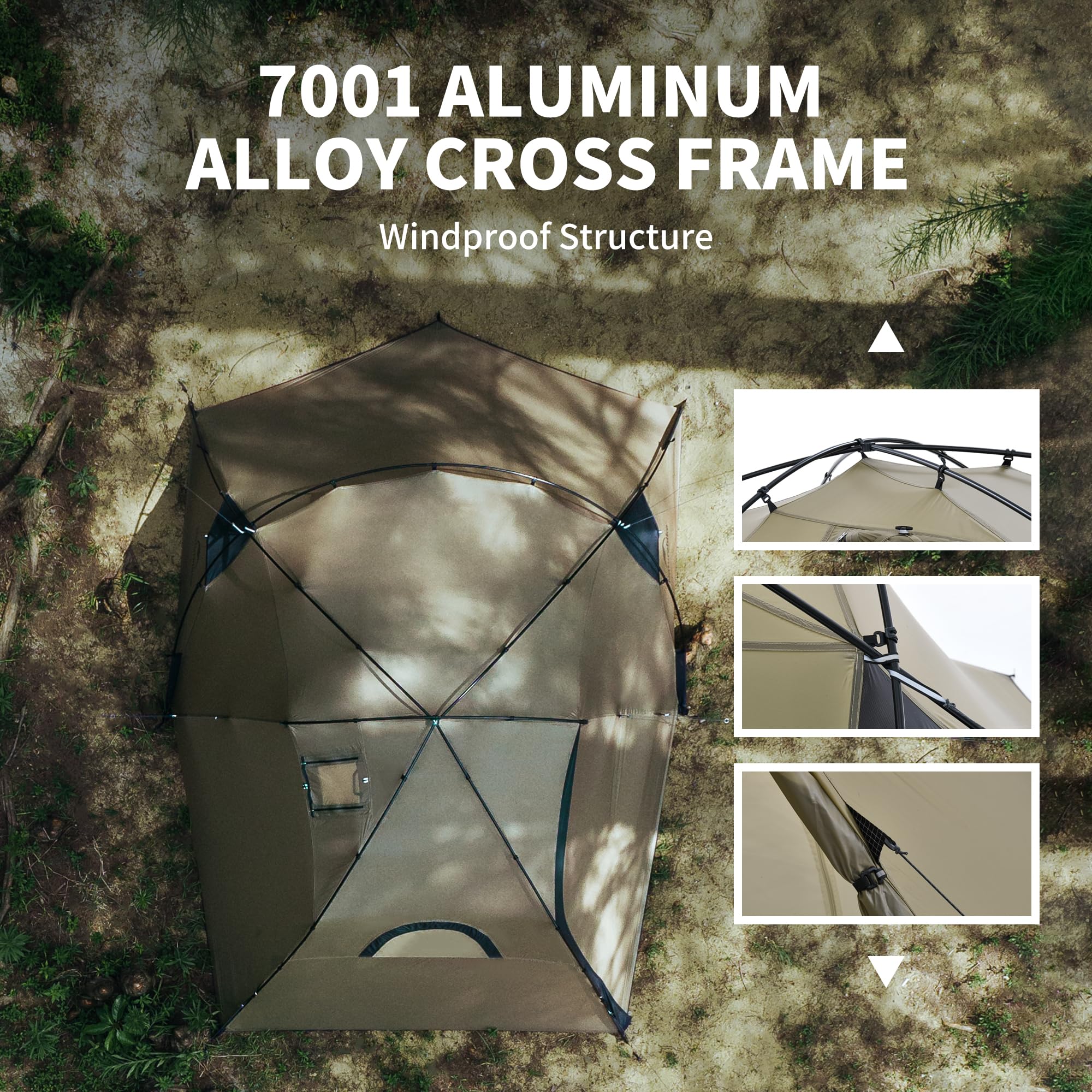 Naturehike Massif Hot Tent with Stove Jack, 4 Season Tent, 1/2/4/6 Person Campin