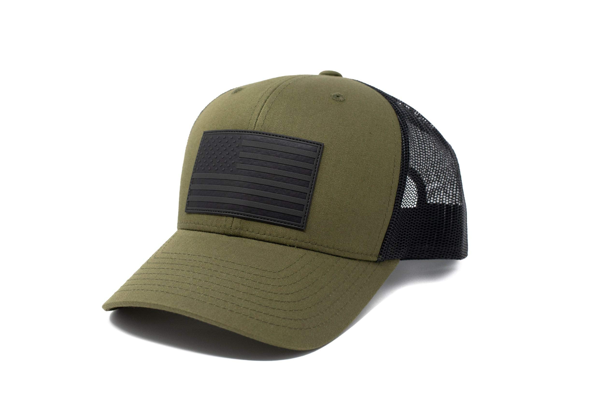 13 STRIPES American Flag Hat – Leather Patch Mesh Back Snapback Hat for Men & Wo