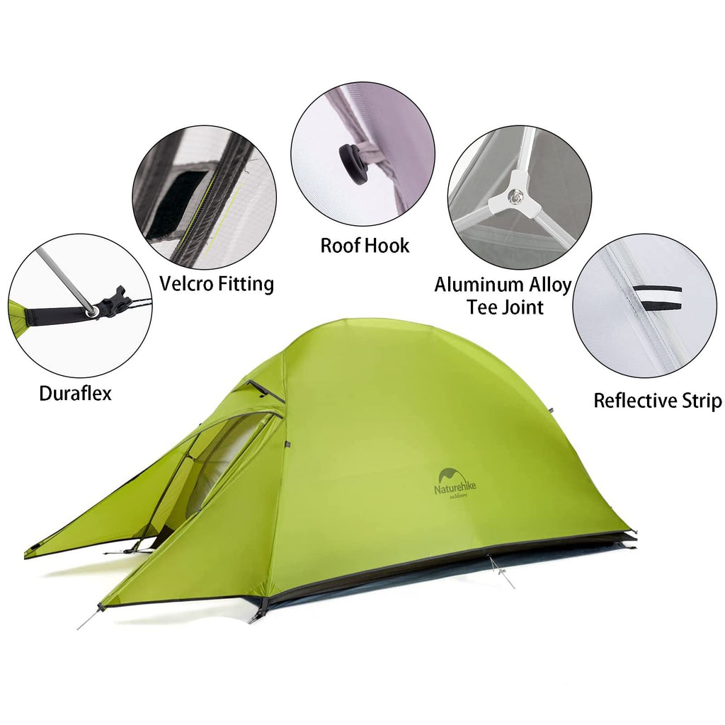Naturehike Cloud-Up 1 Person Lightweight Backpacking Tent with Footprint - 3 Sea, view 2