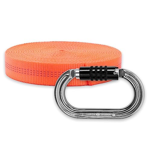 Rock-N-Rescue Heavyweight Nylon Tubular Webbing Orange 25 ft Bundle w/Raider Qui