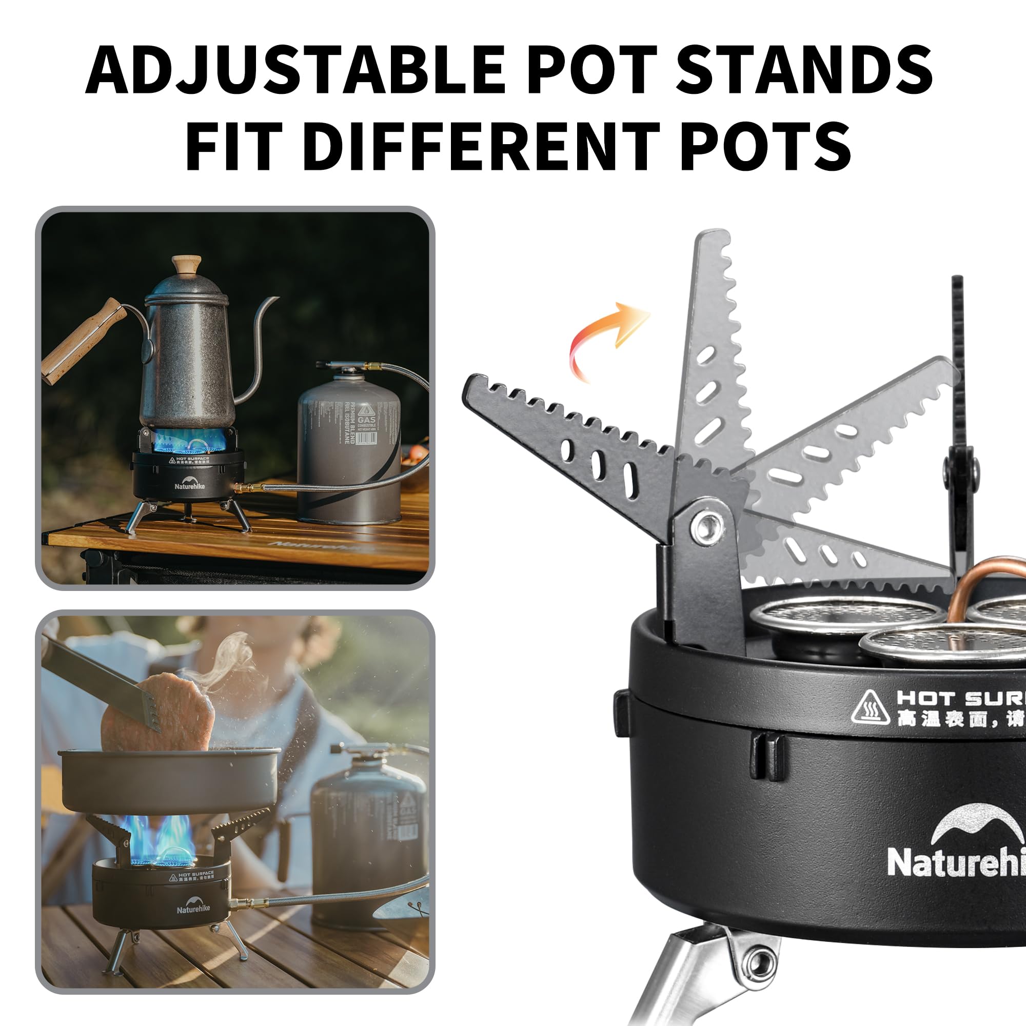 Naturehike Camping Gas Stove for IGT Table, Portable Isobutane Stove with Storag