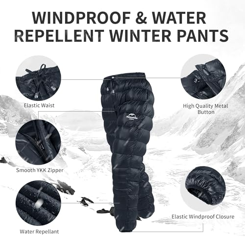 Naturehike DW Down Pants, Men's Women's Pants for Winter, 800FP Warm Windproof P, view 3