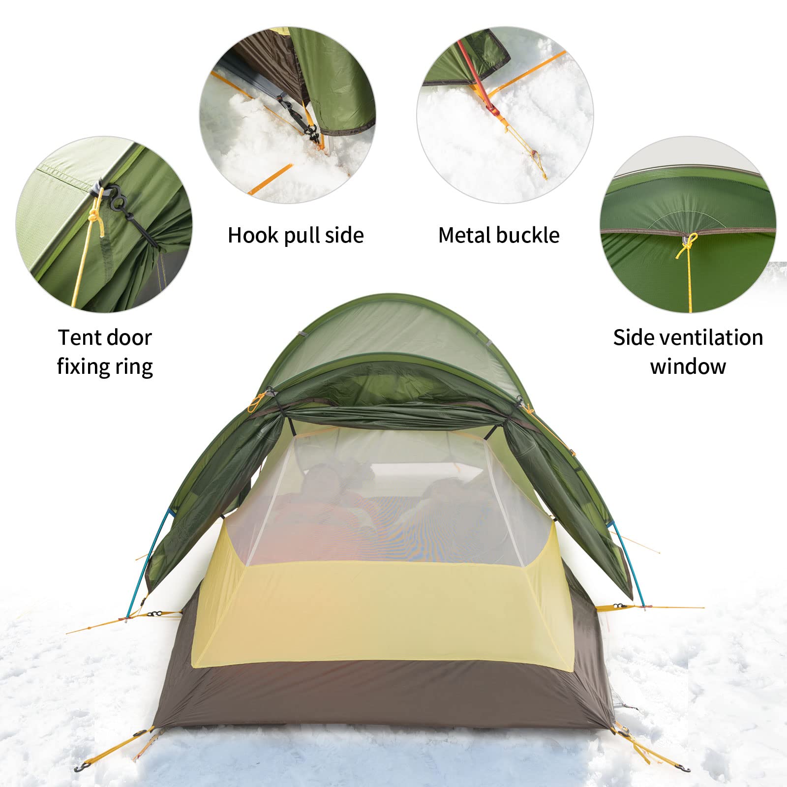 Naturehike Opalus Backpacking Tent 2-4 Person Lightweight Waterproof Camping Ten