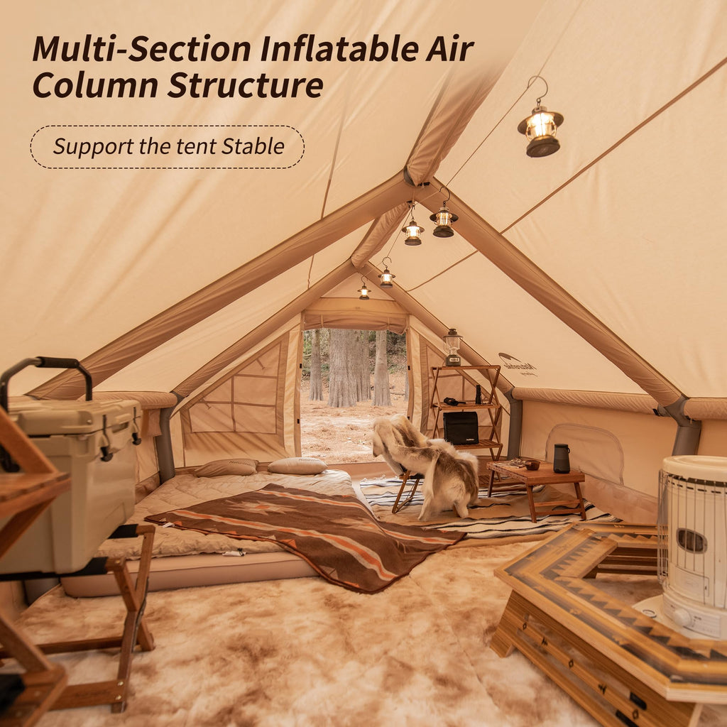 Naturehike Inflatable Tent House for Camping, Breathable Cotton Glamping Tent wi, view 4