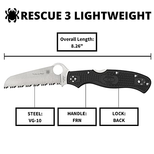 Spyderco Rescue 3 Lightweight Knife with 93mm, view 6