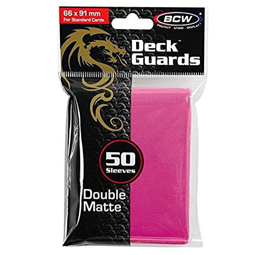 Pink Double Matte Deck Guards Holder with 50 Sleeves