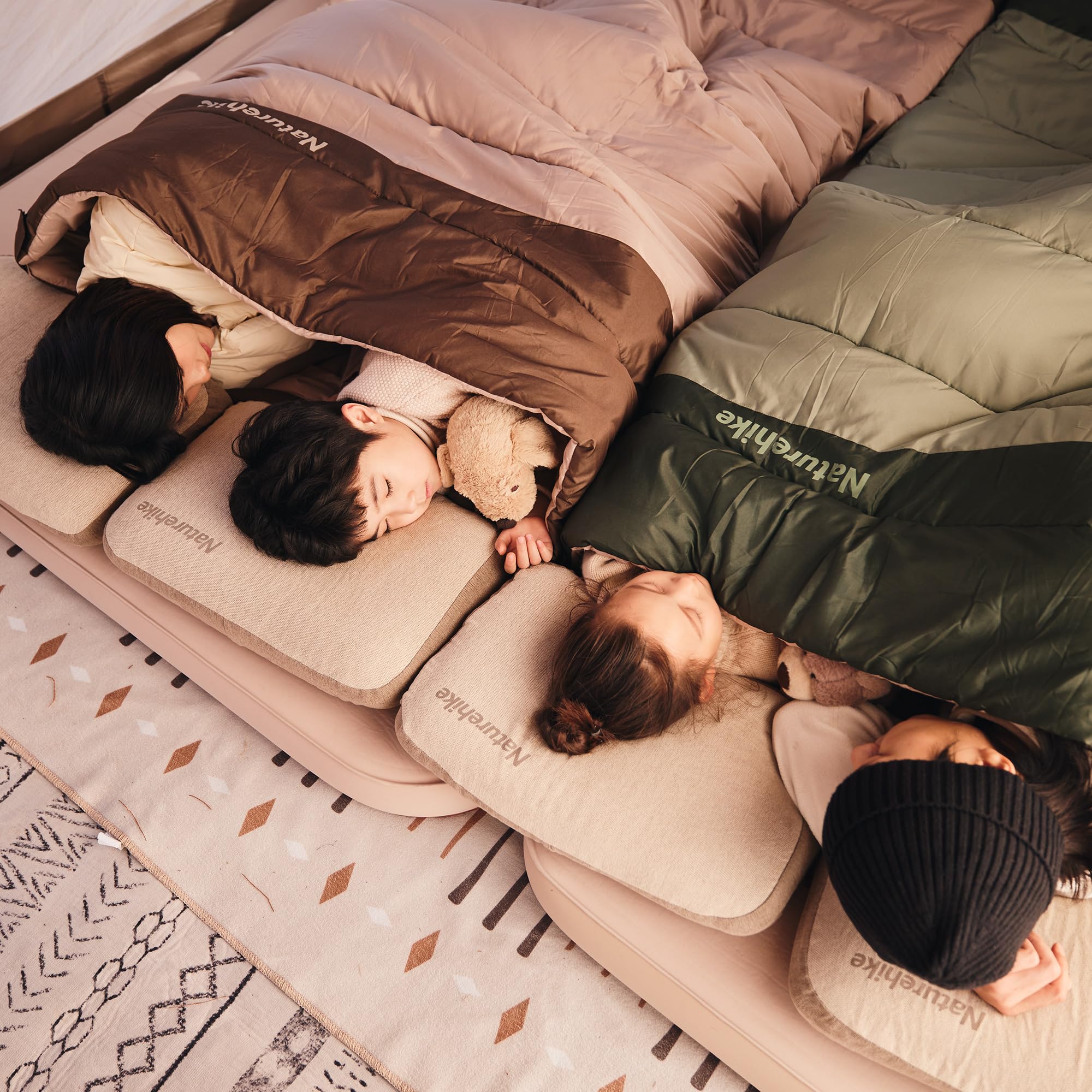 Naturehike Double Sleeping Bag for Adults, Patchwork Sleeping Bag for 1-4 Person