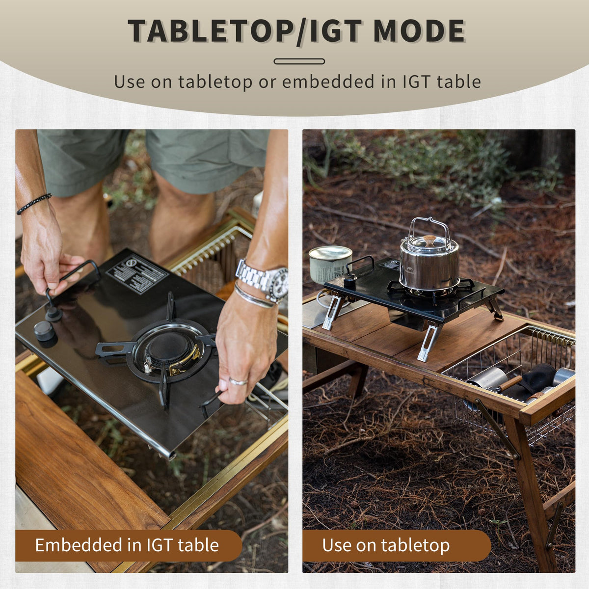 Naturehike Camping Gas Stove for IGT Table, Folding Isobutane Stove with Carry B