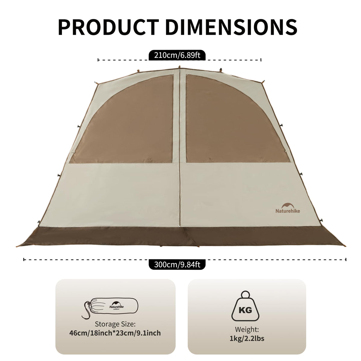 Naturehike Cloud Boundar Camping Sun Shelter, 60S Easy Setup Instant Pop up Cano