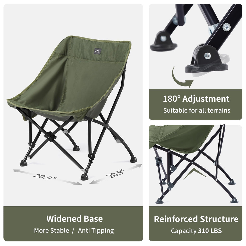 Naturehike Folding Camping Chair, 310lbs Capacity, Oversize Heavy Duty Lawn Chai, view 2