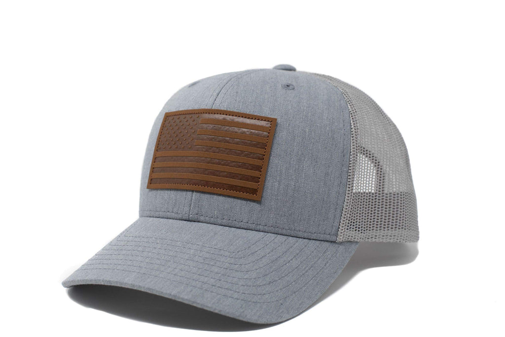 13 STRIPES American Flag Hat – Leather Patch Mesh Back American Flag Snapback Ha